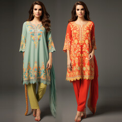 Wall Mural - Ladies kameez shalwar suit 