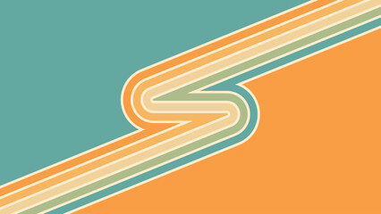 Wall Mural - abstract background of rainbow groovy wavy line design in 1970s hippie retro style. vector pattern r