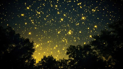 Canvas Print - sky yellow stars