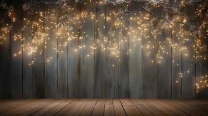 Poster - whimsical wood background lights