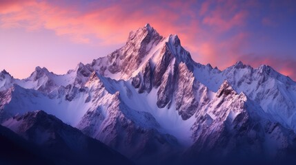 Wall Mural - sunrise pink mountains