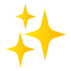 sparkles stars icon. generate or gen ai icon. golden and yellow star emoji isolated