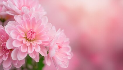 closeup of pink mums flower with copy space using as background natural flora ecology cover page concept