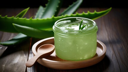 Wall Mural - translucent aloe vera flat lay