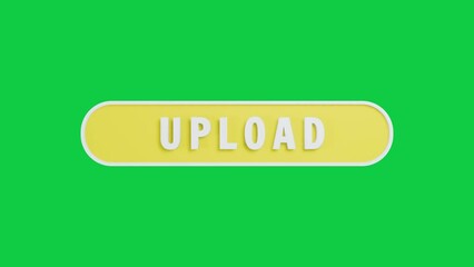 Wall Mural - upload button click animation video on green screen 4k