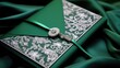 invitation green and silver luxury invitations