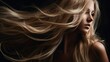 © vectorwin - flowing blond hair dark background