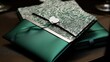 emerald green and silver luxury invitations