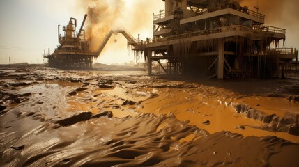 Canvas Print - black texas oil drilling