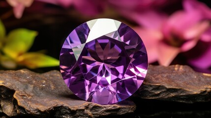 Canvas Print - cut amethyst purple