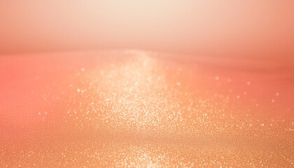 Wall Mural - abstract background with soft peach gradient and shining golden glittering shimer texture backdrop with copy space pink orange and coral colors