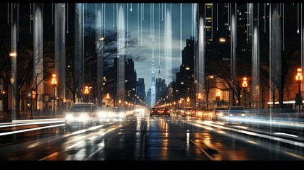 Canvas Print - mesmerizing street light night