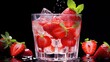 sparkling cut strawberry fruit