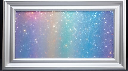 Wall Mural - vibrant glitter silver border