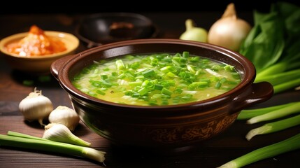 Canvas Print - broth ingredient green onion