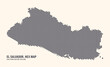 El Salvador Map Vector Hexagonal Halftone Pattern Isolate On Light Background. Hex Texture in the Form of a Map of El Salvador. Modern Technological Contour Map of El Salvador for Design Projects