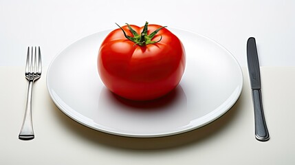 Canvas Print - single one tomato red