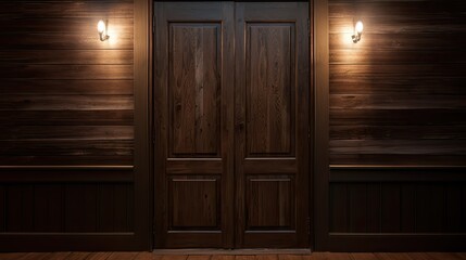 Canvas Print - door wood grain light