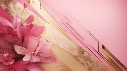 Poster - artistic pink  gold background