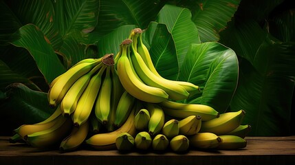 Sticker - green background banana fruit