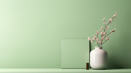 Wall Mural - minimalist green pastel background