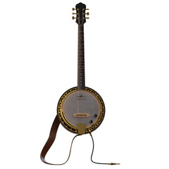 3d render banjo with transparent background