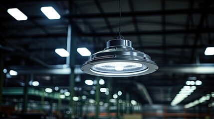 Canvas Print - ceiling led industrial lighting The photo captures