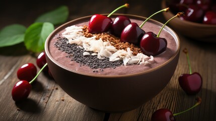 Wall Mural - cherries brown smoothie