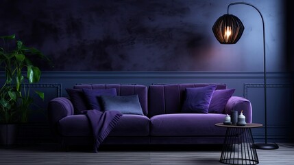 Wall Mural - luxurious dark couch