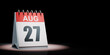August 27 Calendar Spotlighted on Black Background