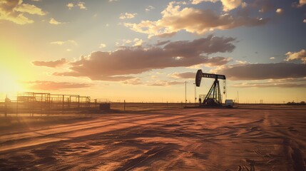 Canvas Print - drilling texas oil field