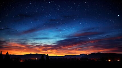 Wall Mural - sunevening stars at dusk