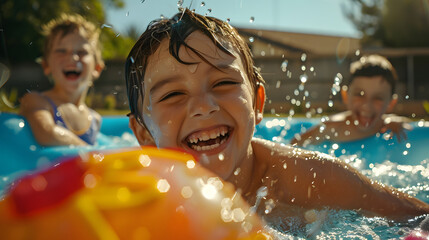 Poster - Happy child having fun on summer vacation