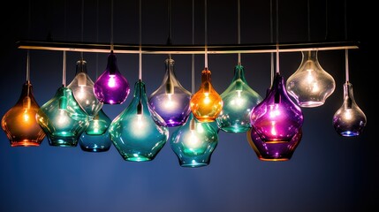 Canvas Print - colorful hanging light isolated