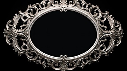 Poster - shiny silver oval frame