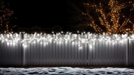 Poster - winter white christmas lights border