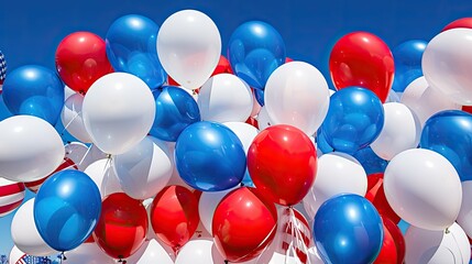 Sticker - patriotism red white blue balloons