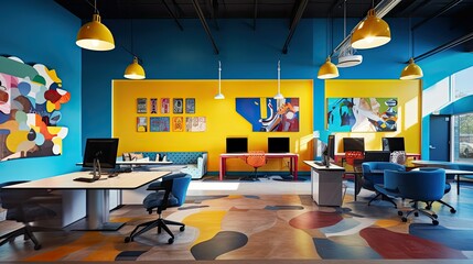 Poster - vibrant studio office interior