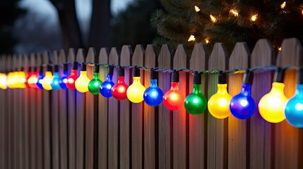 Sticker - colorful christmas bulb light