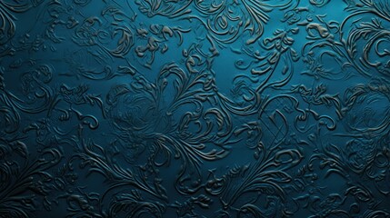 Canvas Print - patterned metallic blue background