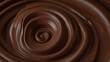 close up of spiral chocolate fluid background