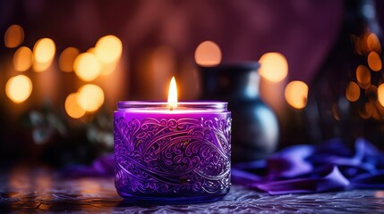 Wall Mural - aroma purple candle