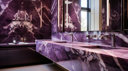 Canvas Print - bathroom purple marble