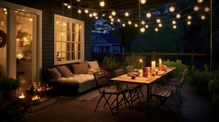 Poster - edison string lights patio