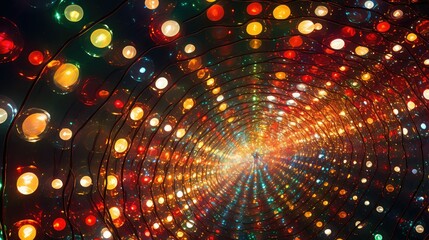 Poster - vibrant christmas lights in circle