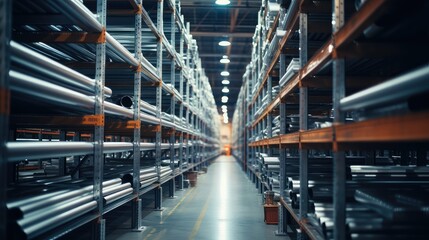 Wall Mural - shelves blurred warehouse interior wall