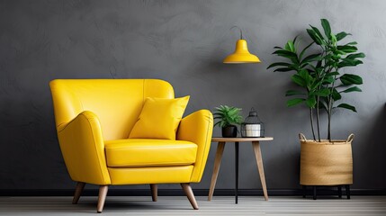 Poster - cheerful yellow leather