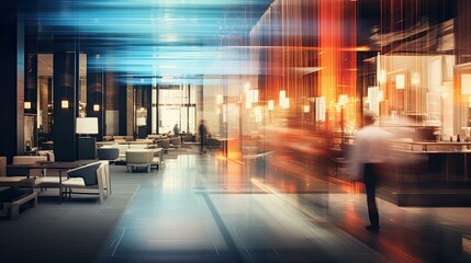 Canvas Print - contemporary blurred modern interior hotel