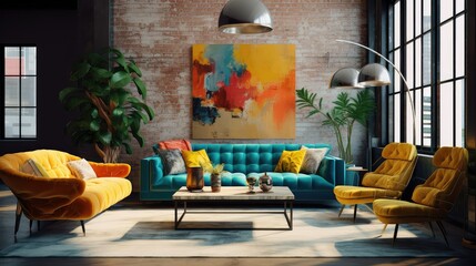 Wall Mural - furniture interior design loft