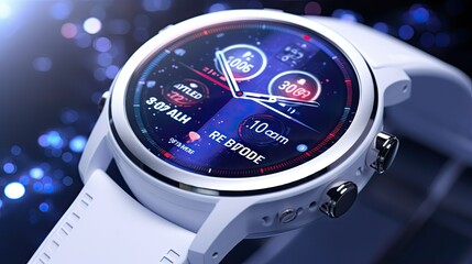 Poster - smartwatch technology background white